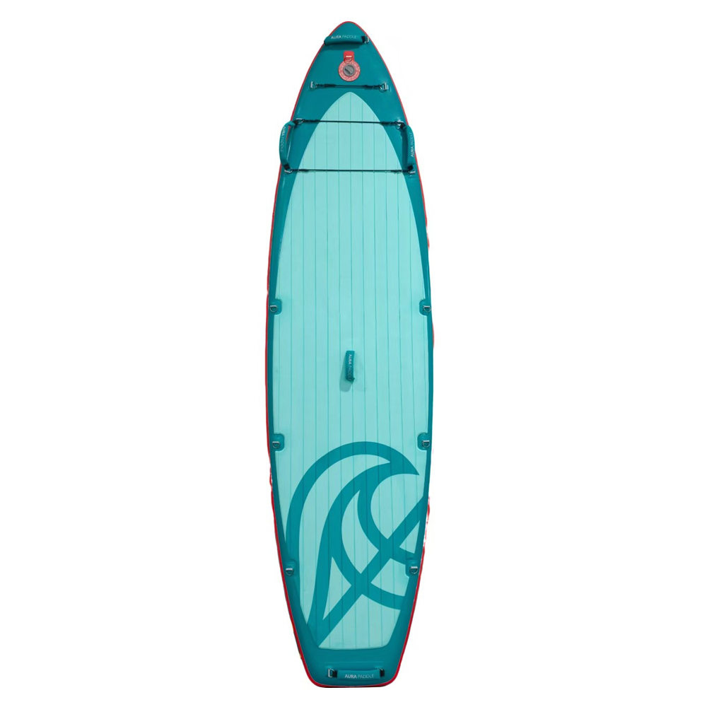Aura Yoga Cruiser 11' top view — Glacier Blue inflatable SUP Australia